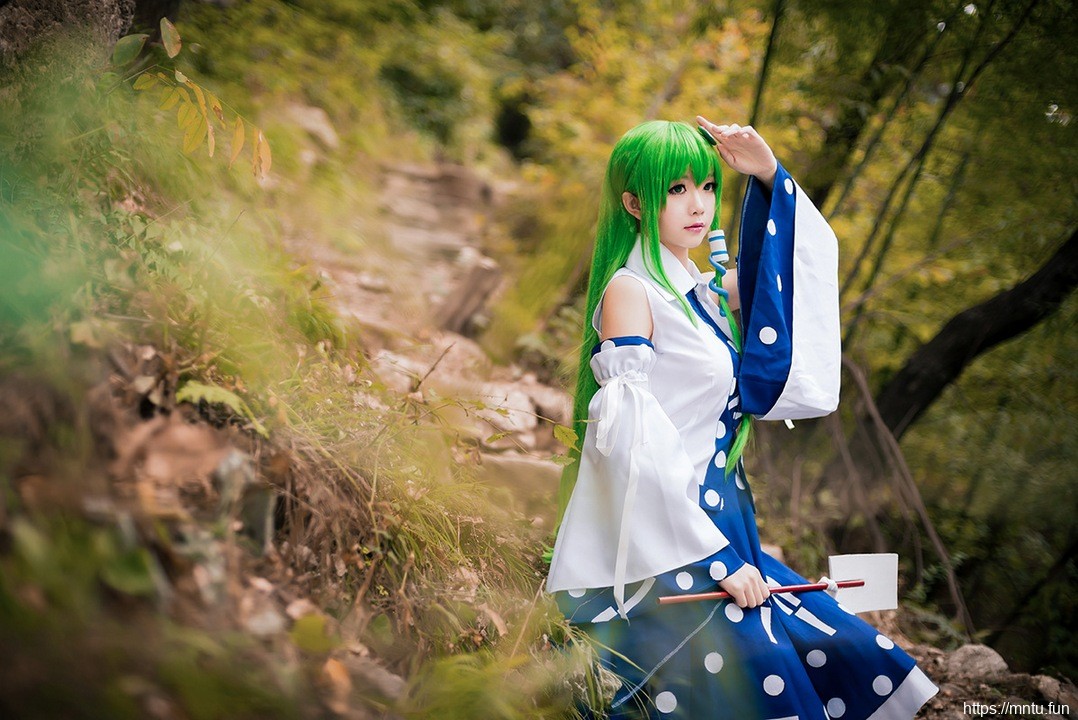 和服美女cosplay东方Project动漫角色东风谷早苗