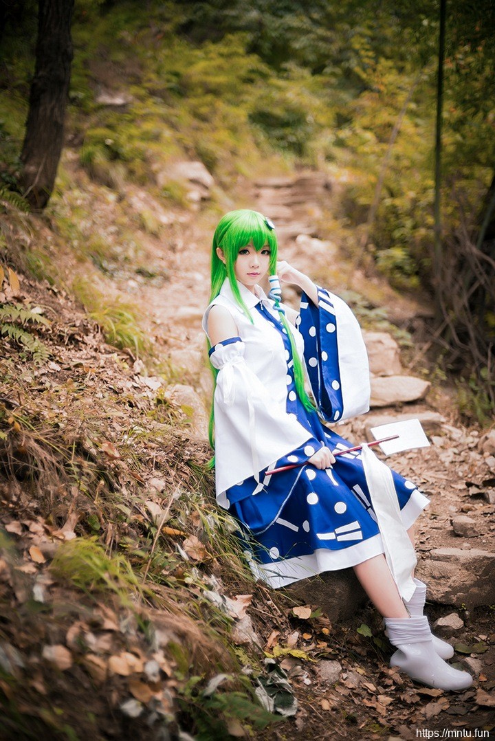 和服美女cosplay东方Project动漫角色东风谷早苗