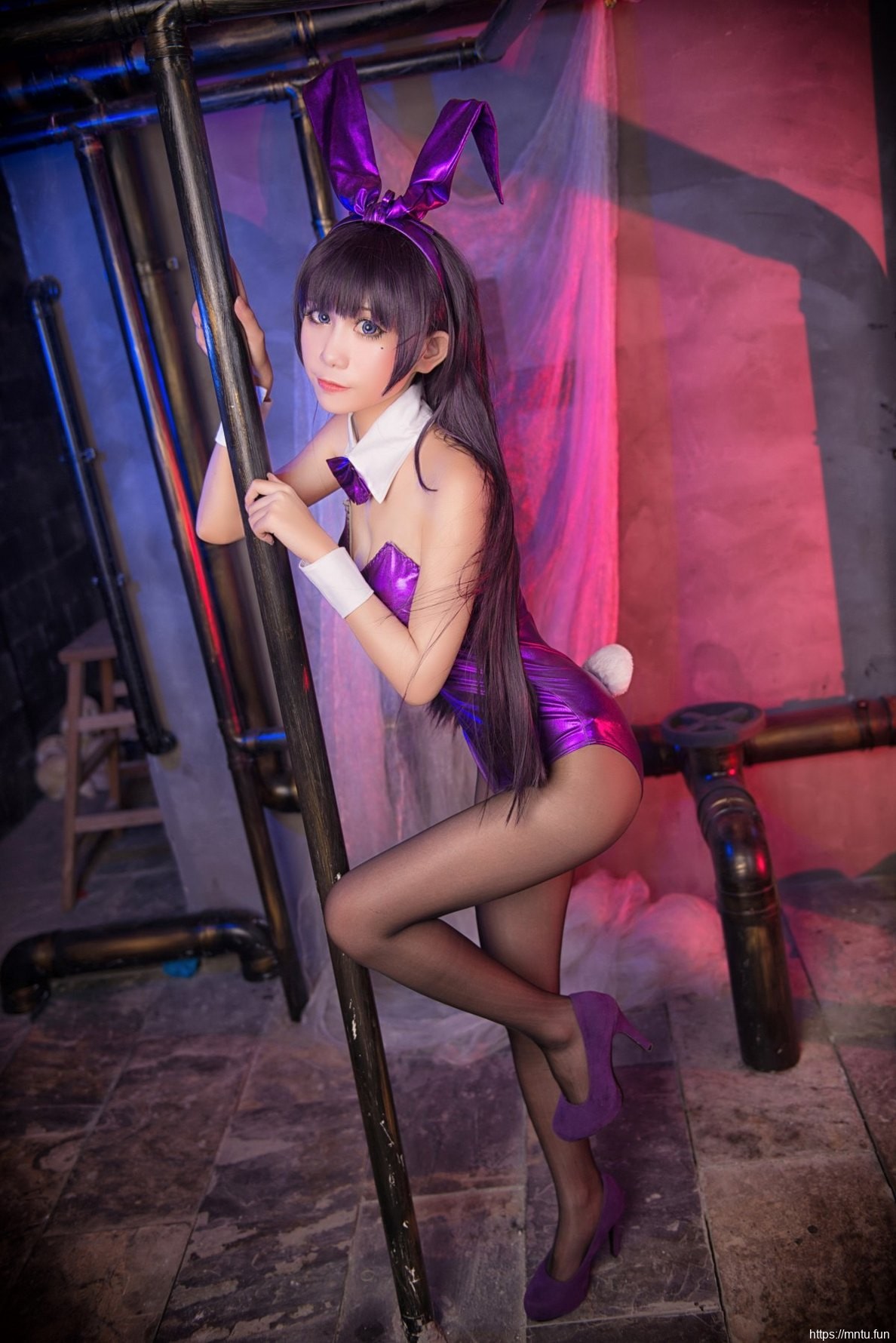 性感迷人姐妹花黑丝美腿cosplay性感写真