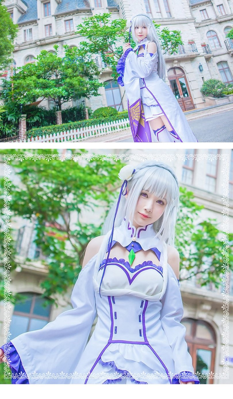 性感美女白皙皮肤开胸美裙cosplay美女精灵爱蜜莉雅