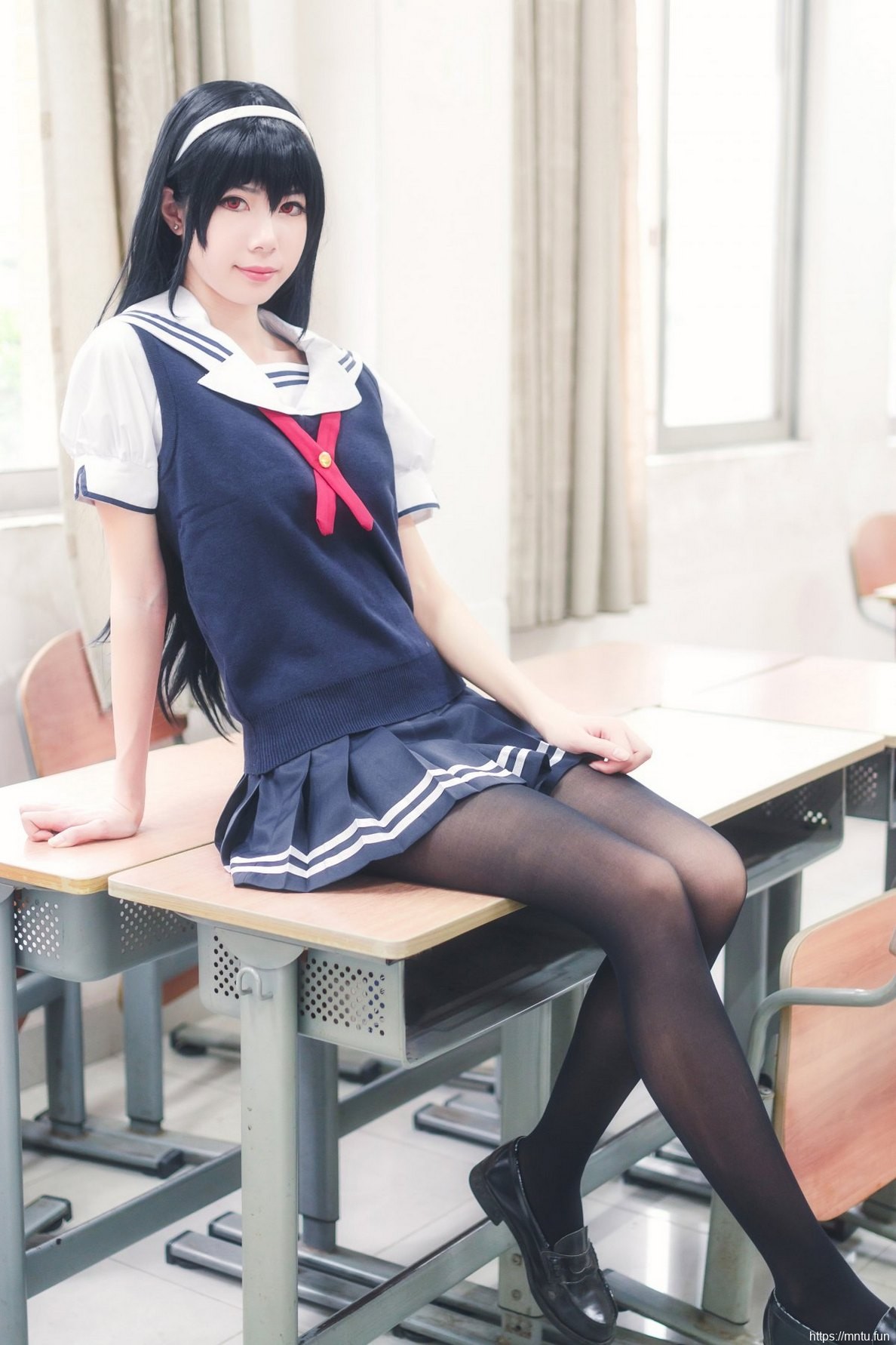 靓丽美女黑丝美腿完美身材cosplay霞之丘诗羽