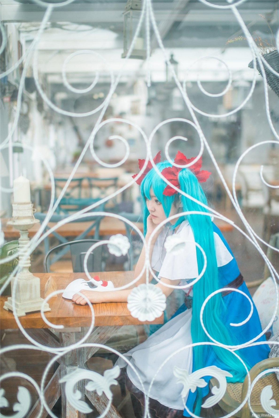 可爱美少女俊俏脸蛋cosplay虚拟偶像初音未来