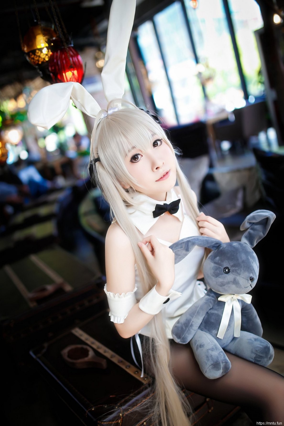 迷人美女黑丝美腿cosplay兔女郎春日野穹妩媚妖艳