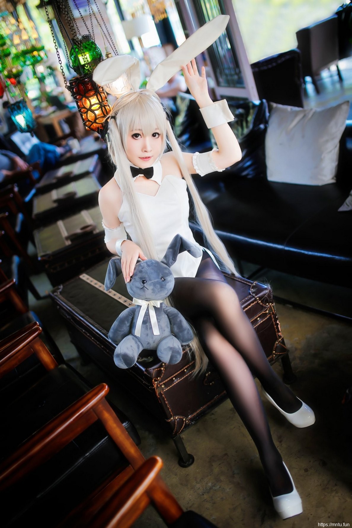 迷人美女黑丝美腿cosplay兔女郎春日野穹妩媚妖艳