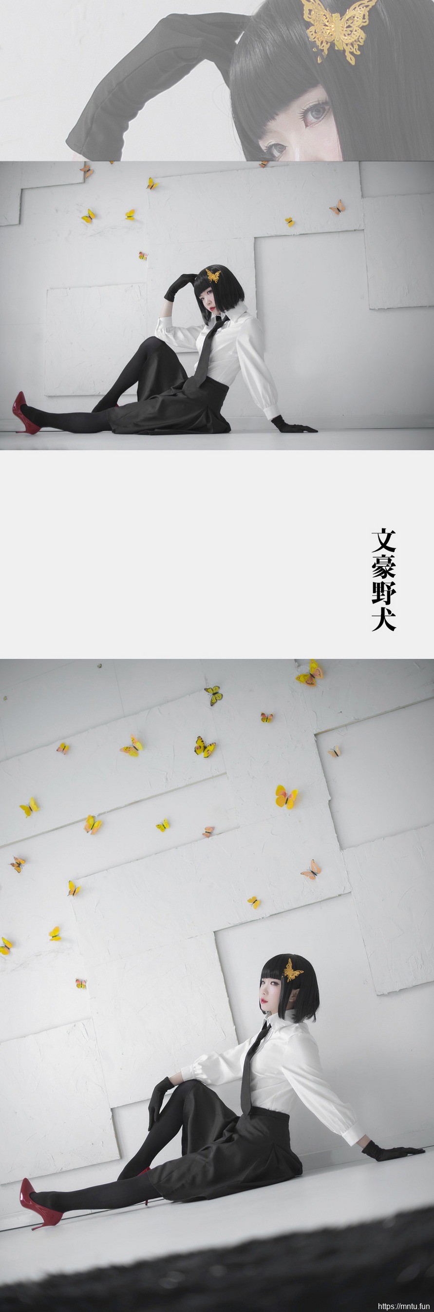 日系美女俏皮短发cosplay与谢野晶子