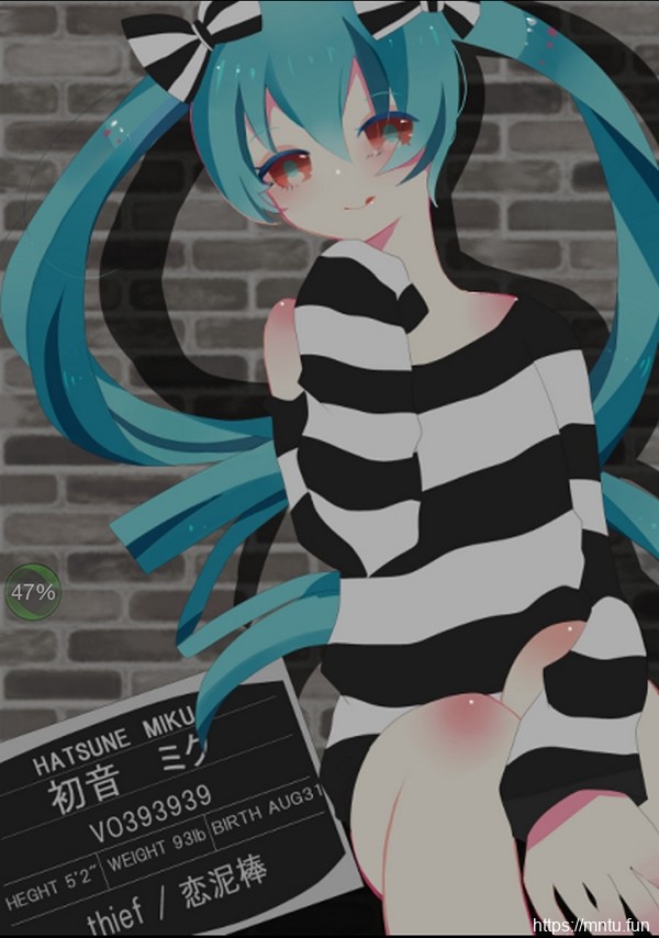 白皙美女Cosplay动漫人物初音未来美照