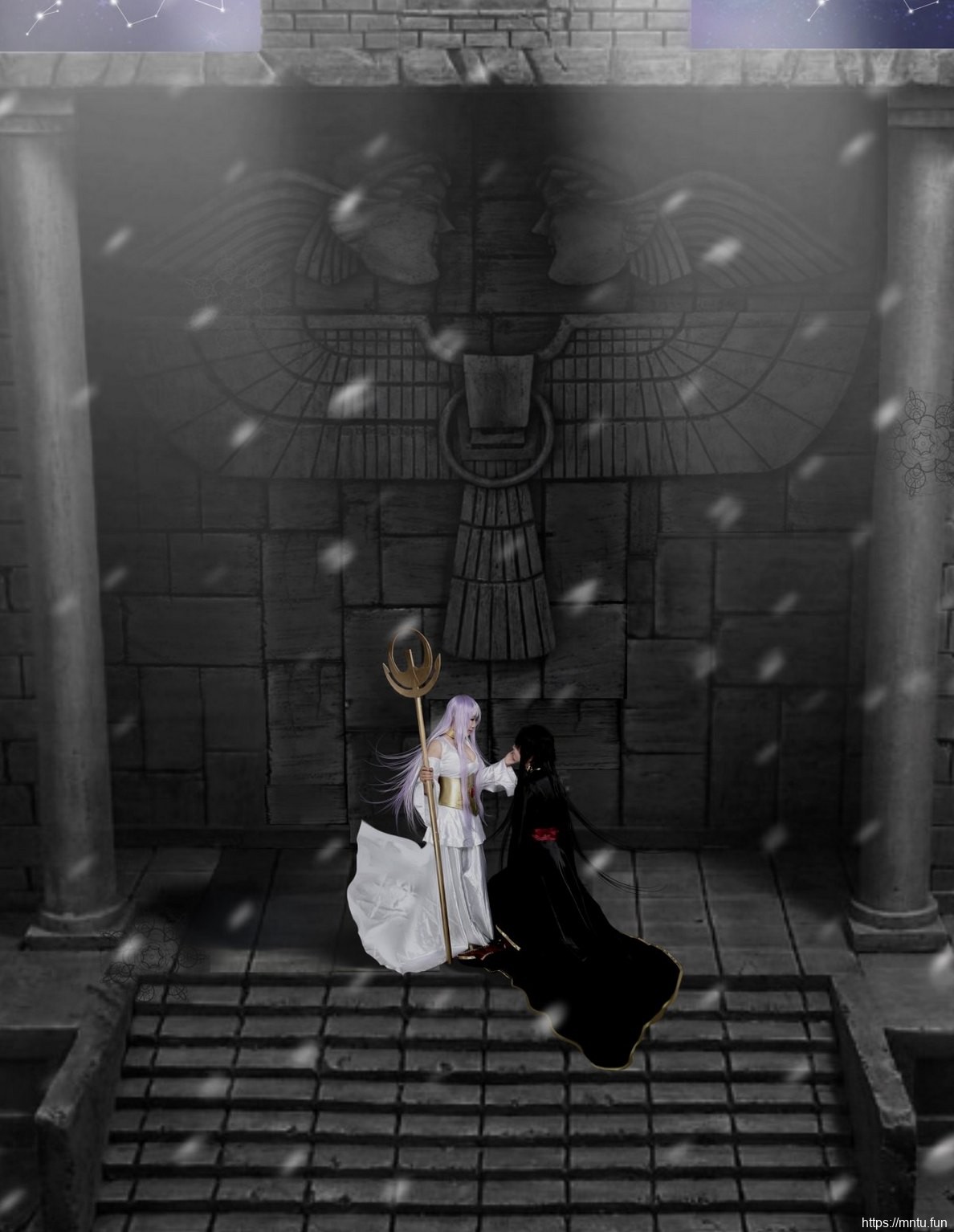 清纯美女《圣斗士星矢》Cosplay雅典娜和哈迪斯