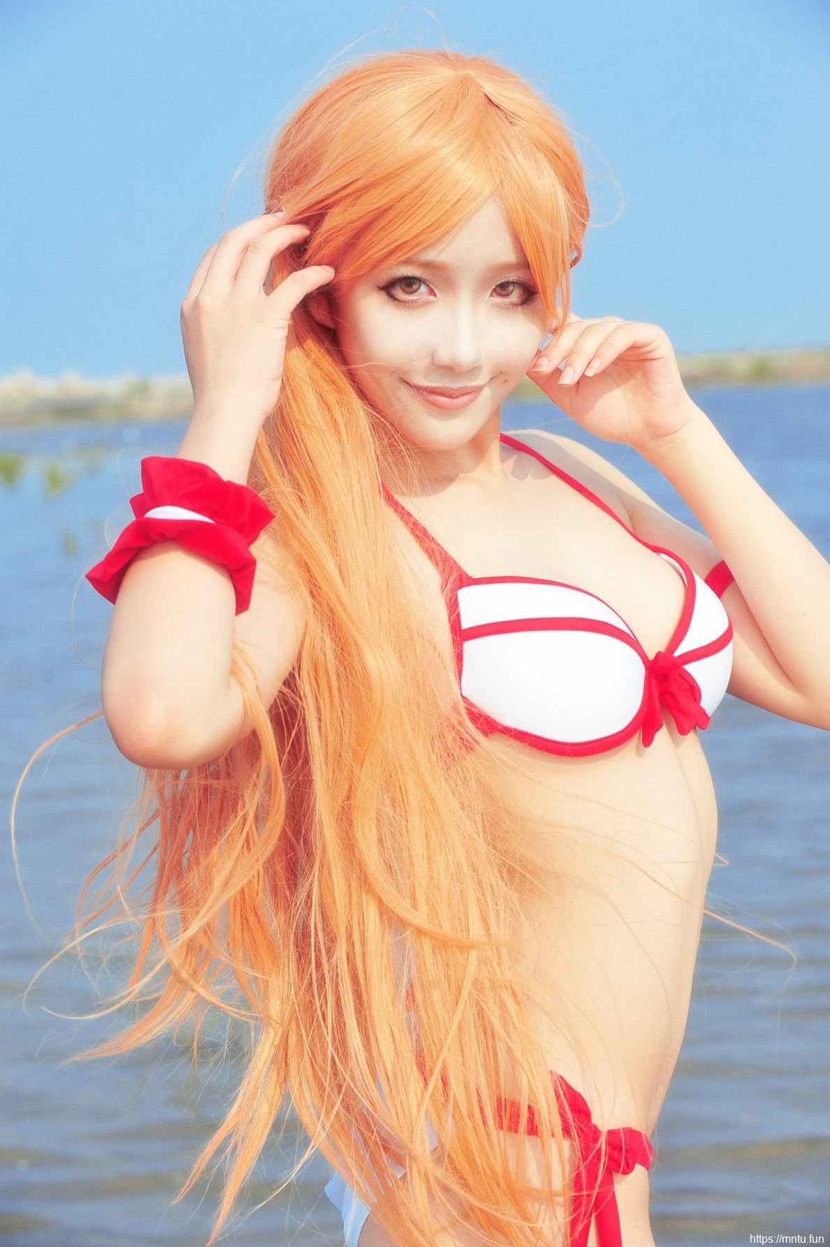 迷人美女Cosplay亚丝娜性感泳装美图