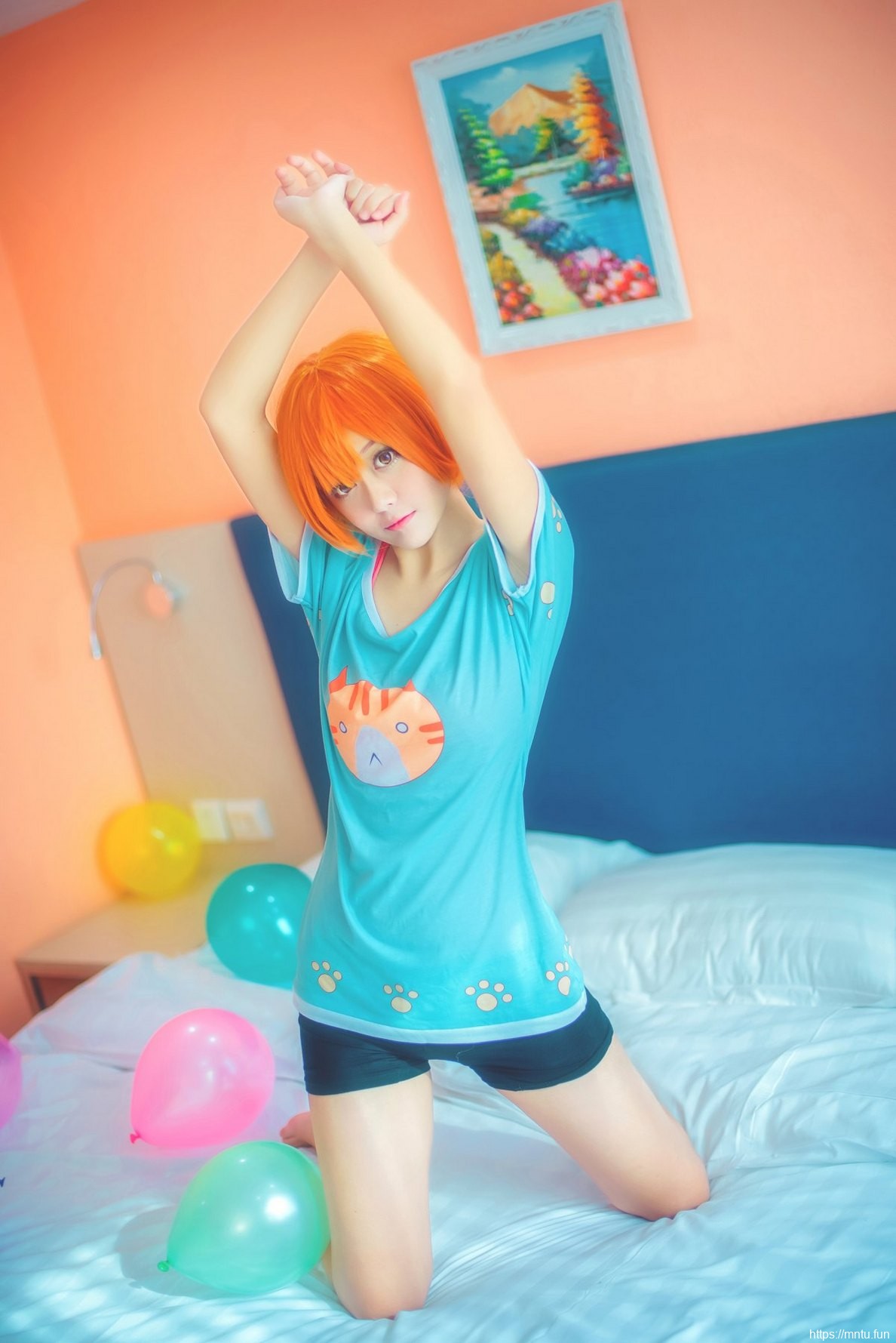 可爱美女Cosplay动漫人物星空凛睡衣美图