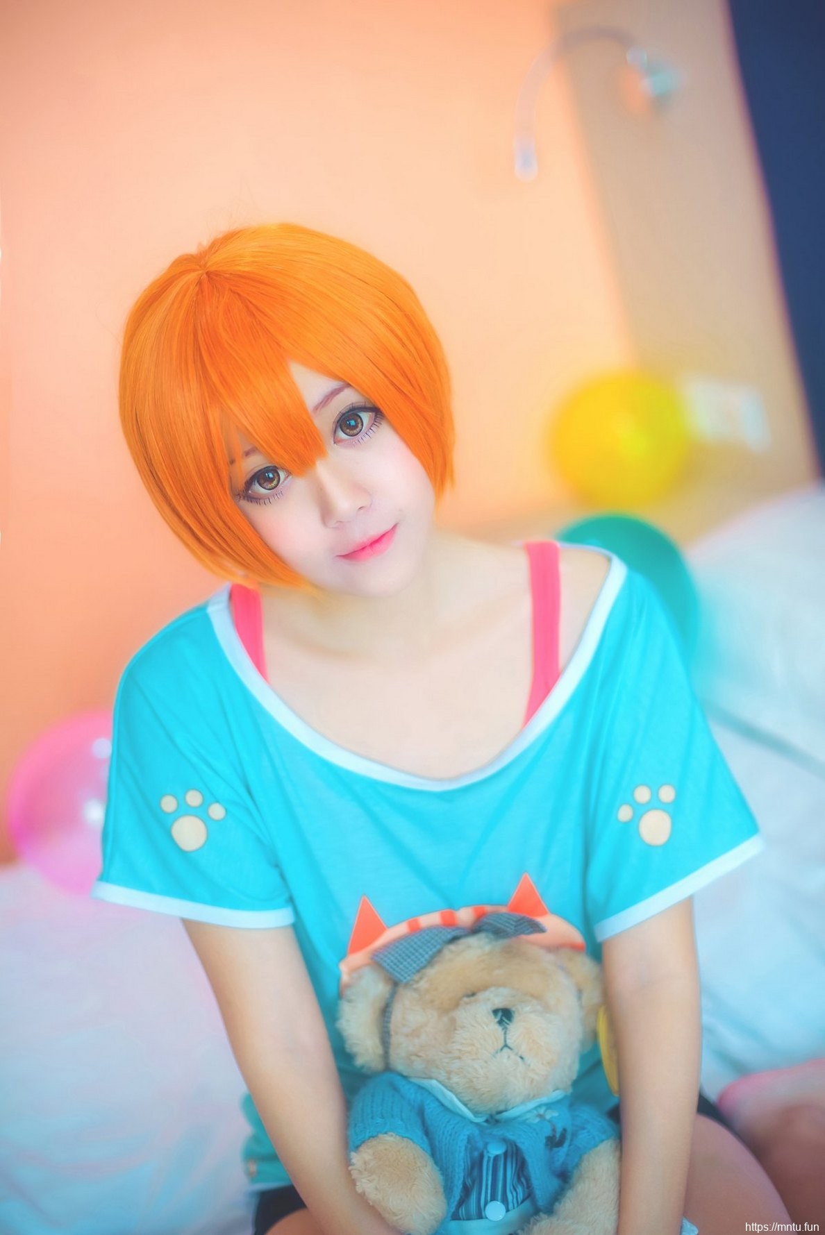 可爱美女Cosplay动漫人物星空凛睡衣美图