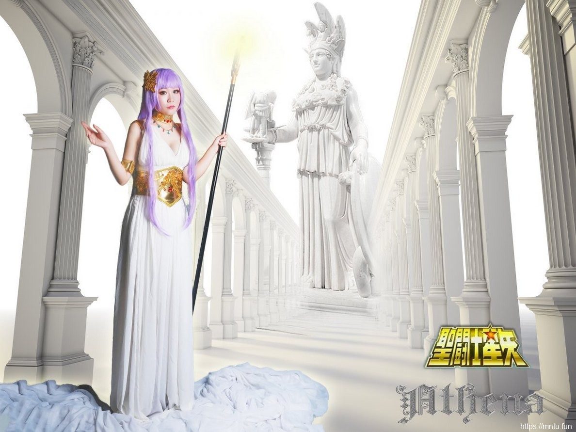甜美美女Cosplay女神雅典娜展露女神气质
