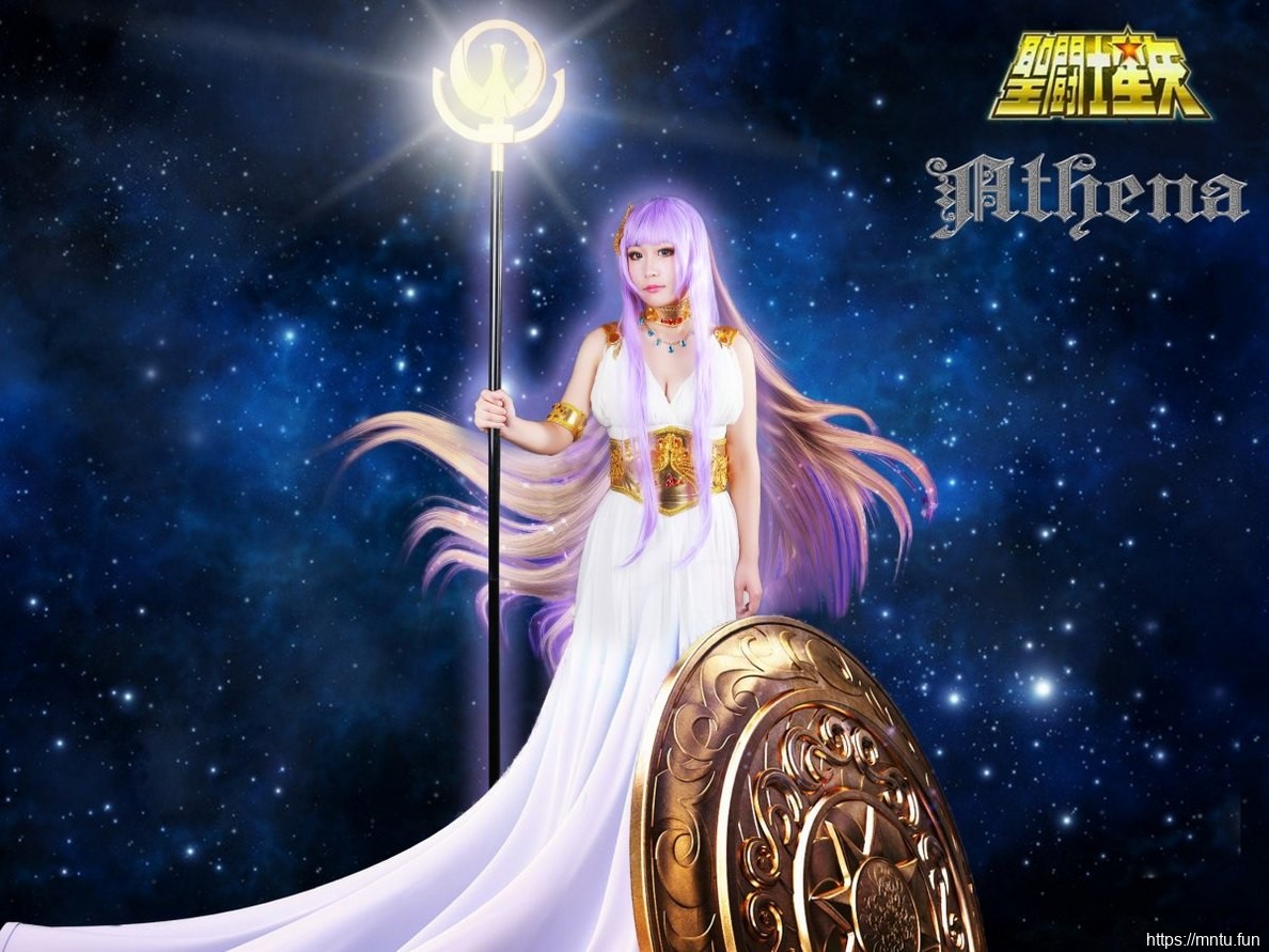 甜美美女Cosplay女神雅典娜展露女神气质