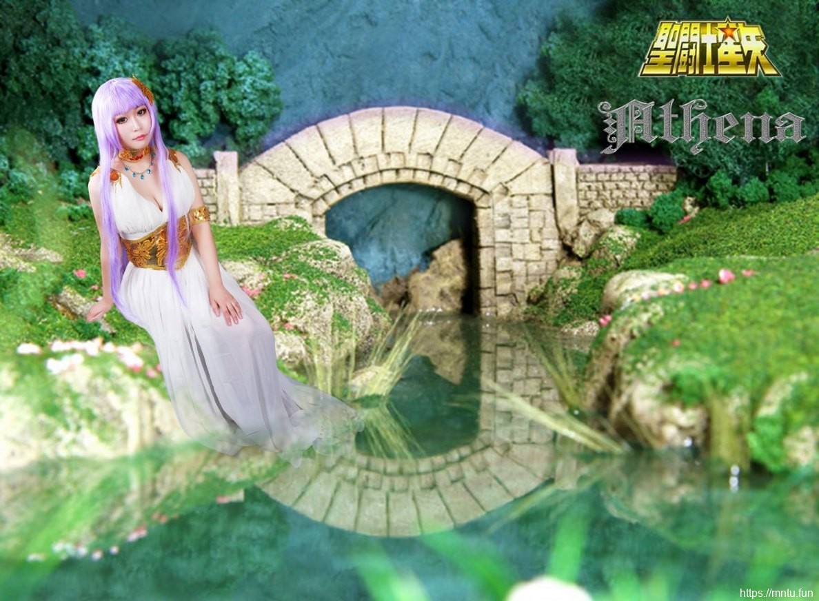 甜美美女Cosplay女神雅典娜展露女神气质