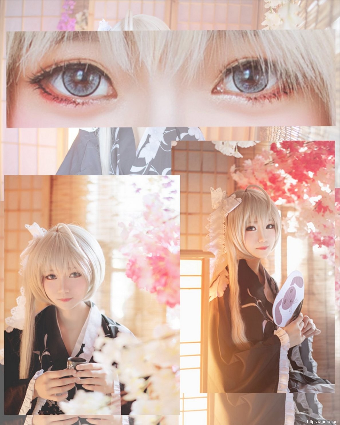 甜美少女Cosplay春日野穹显露白皙美肌