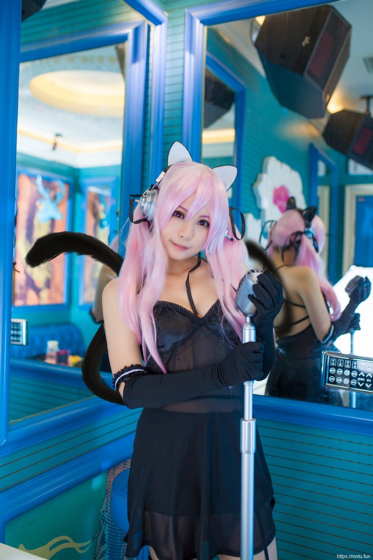 黑丝美女Cosplay索尼子黑色丝袜