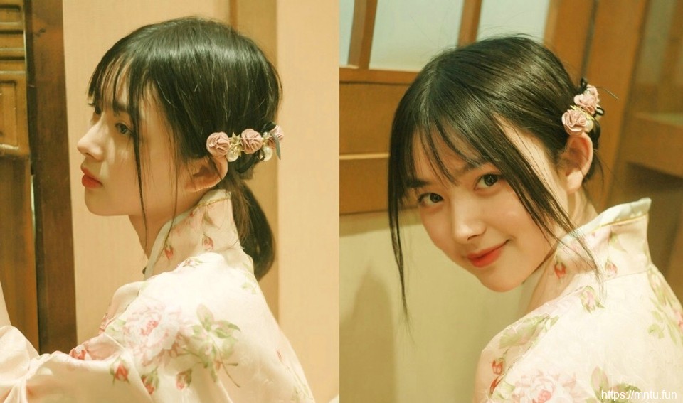 娇嫩和服妹子灯光下温婉柔美写真