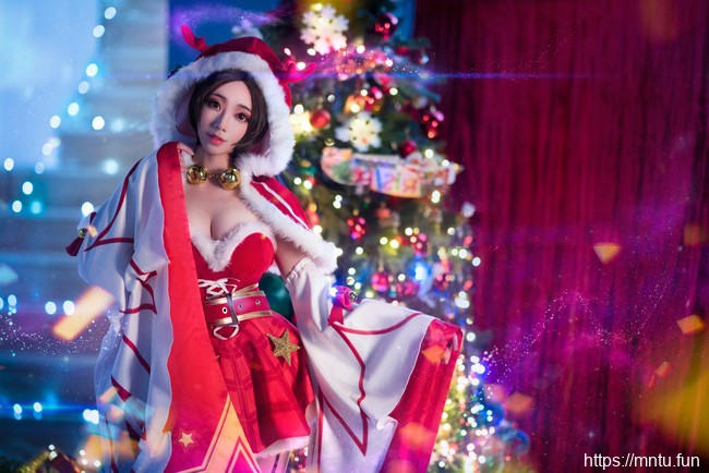 王者荣耀cosplay貂蝉圣诞恋歌福利写真图片