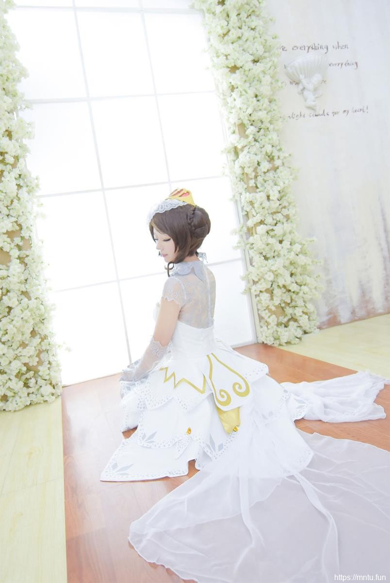 清萌学生妹脸脸酱种蘑菇COS王者荣耀纯白花嫁小乔