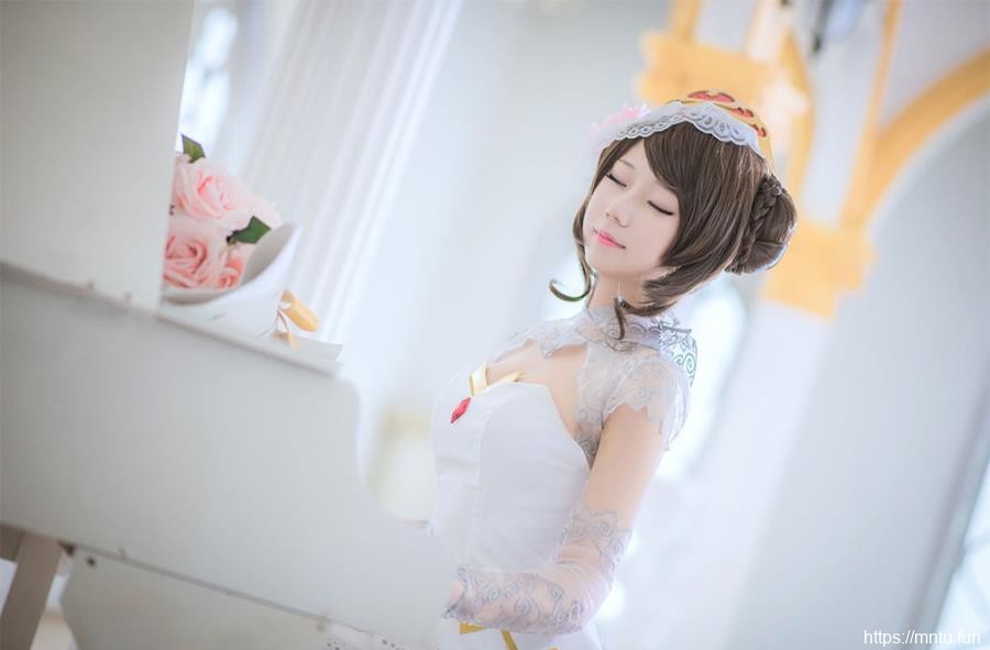 清萌学生妹脸脸酱种蘑菇COS王者荣耀纯白花嫁小乔