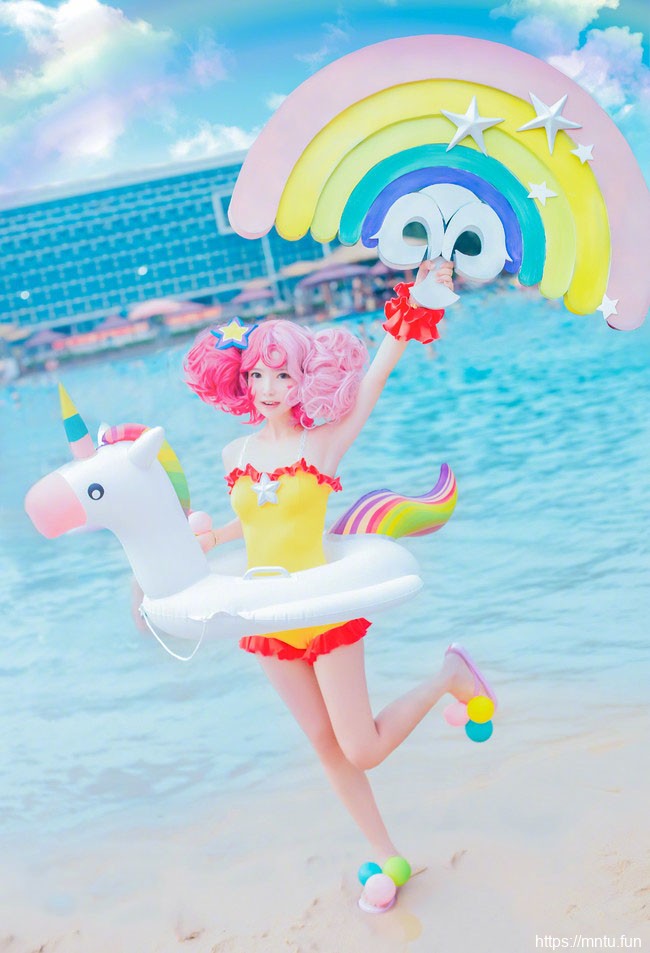 王者荣耀小乔夏日独角兽cos福利写真图片