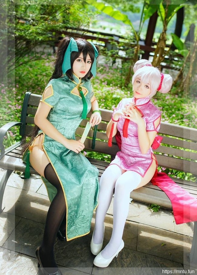 姐妹花君陌与懒猫COS王者荣耀孙尚香小乔