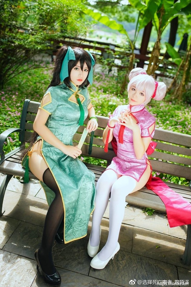 姐妹花君陌与懒猫COS王者荣耀孙尚香小乔