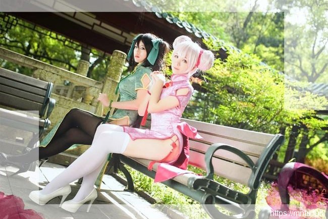 姐妹花君陌与懒猫COS王者荣耀孙尚香小乔