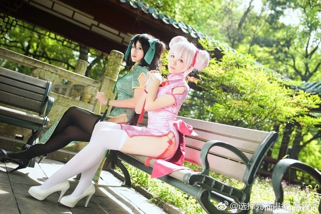 姐妹花君陌与懒猫COS王者荣耀孙尚香小乔