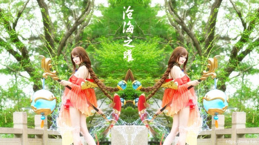 长发美女花兮aiyo角色扮演王者荣耀沧海之曜大乔