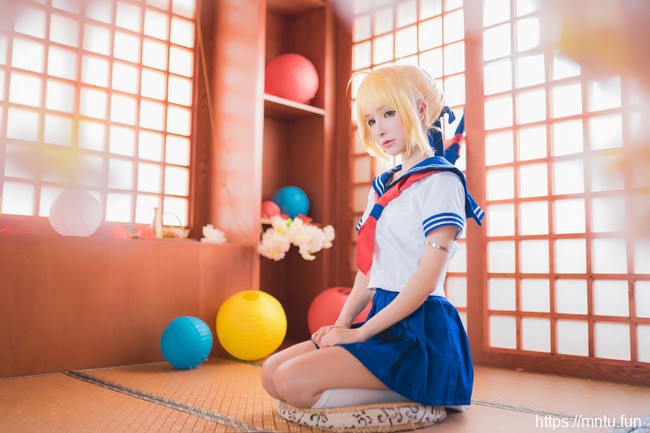 制服一千只猫薄禾COS扮演Fate/Stay-Night阿尔托莉雅