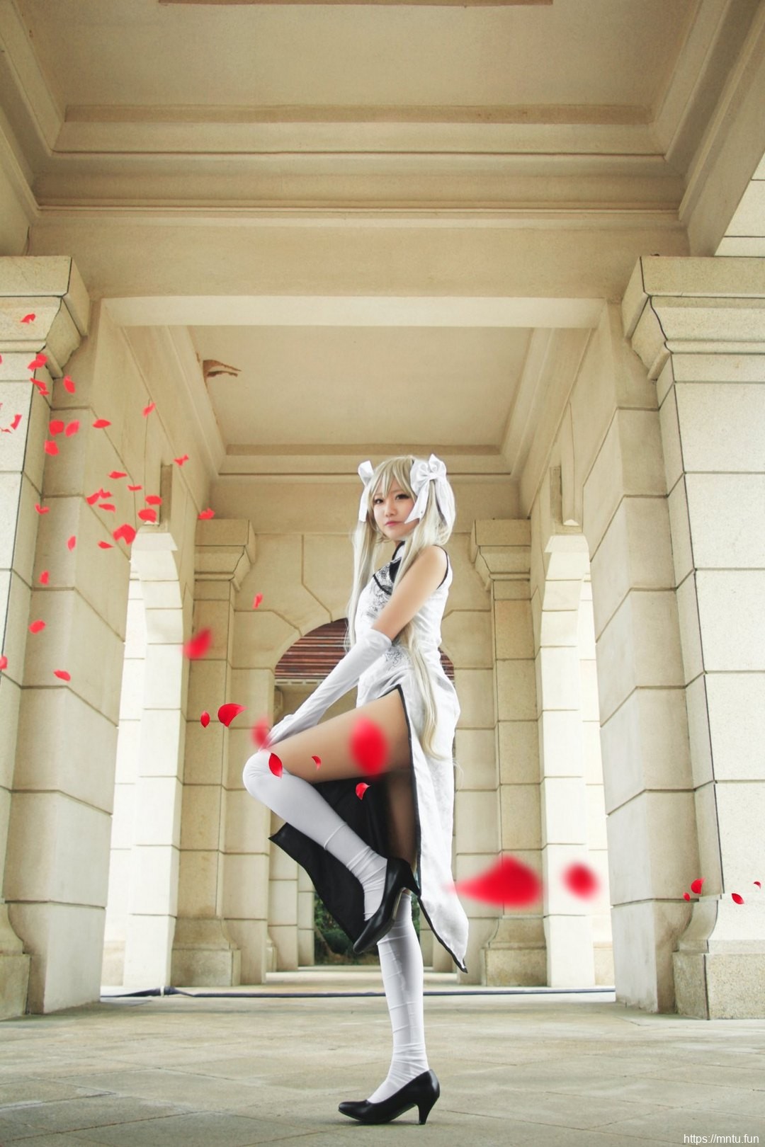 旗袍美女Ais美切尔白丝美腿cosplay春日野穹