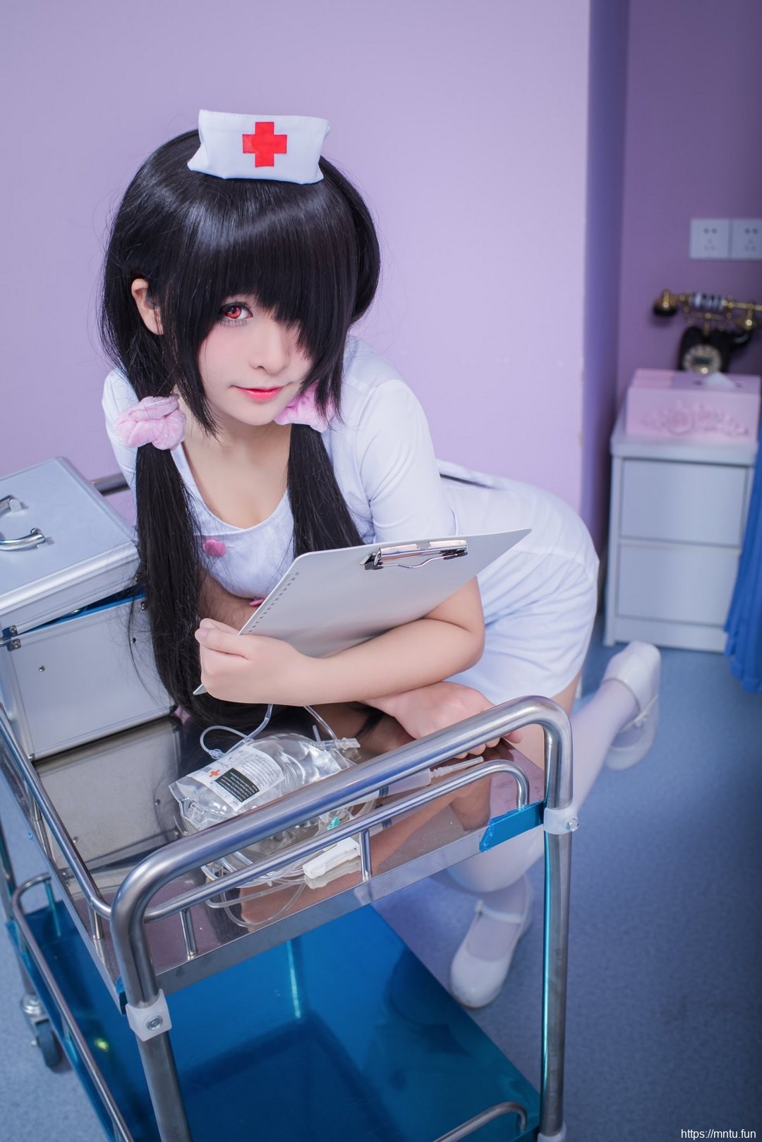 白丝护士制服美女cosplay动漫美女时崎狂三