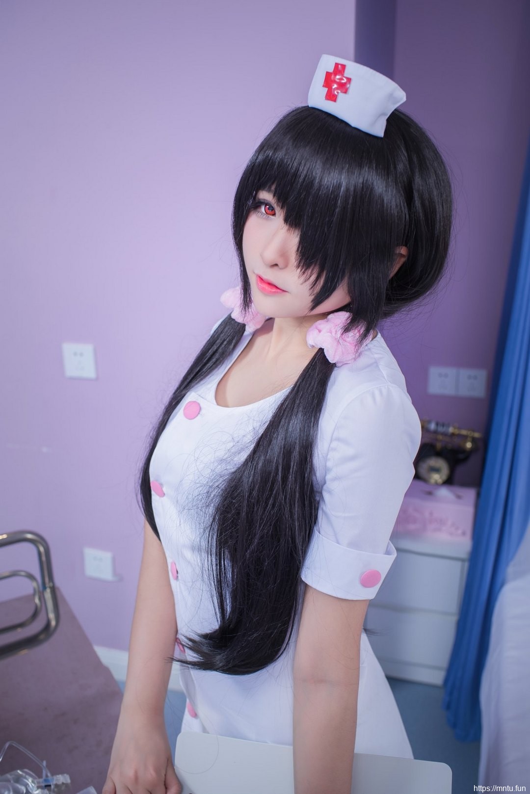 白丝护士制服美女cosplay动漫美女时崎狂三