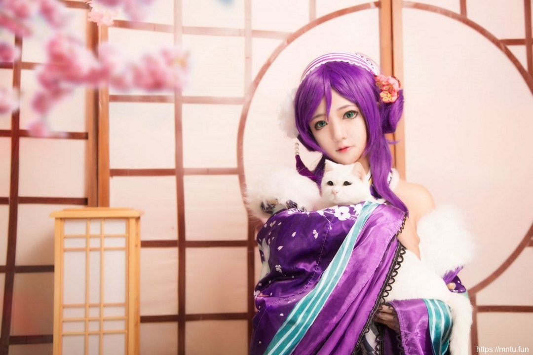 和服美少女紫色长发cosplay动漫美女东条希