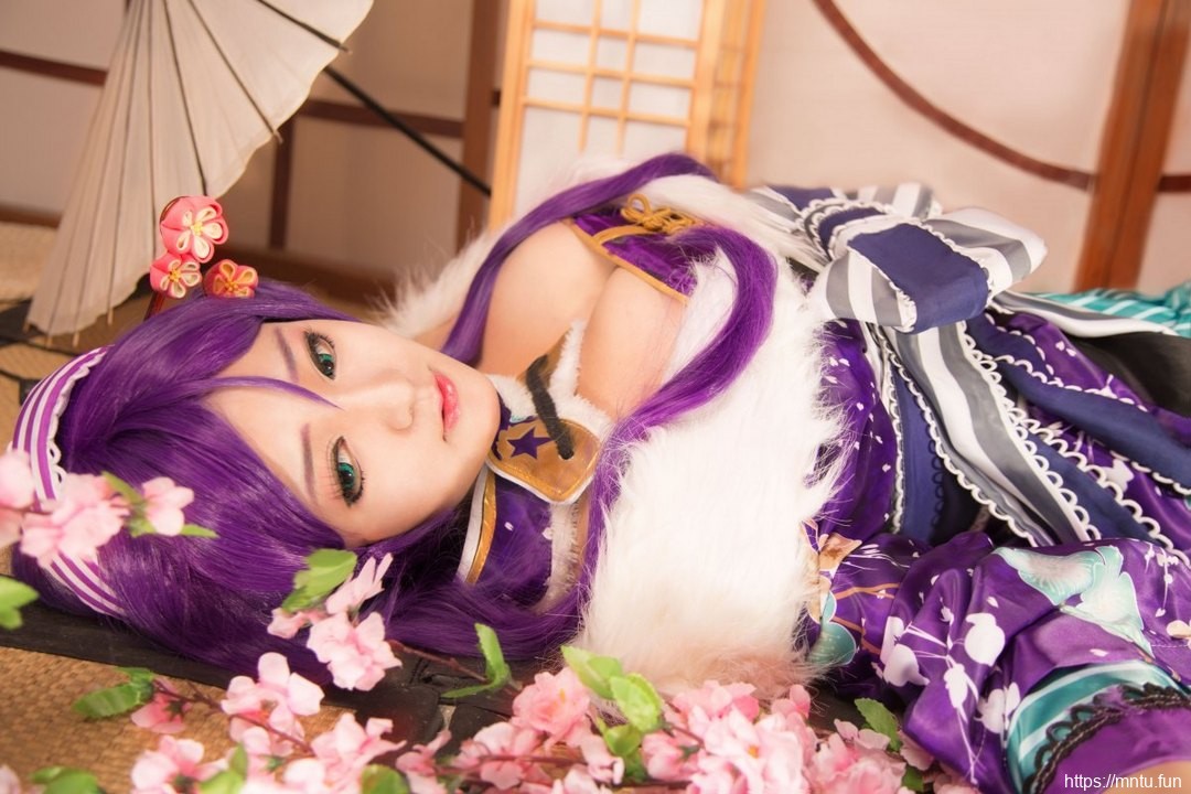 和服美少女紫色长发cosplay动漫美女东条希