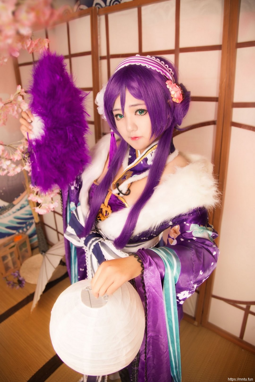 和服美少女紫色长发cosplay动漫美女东条希