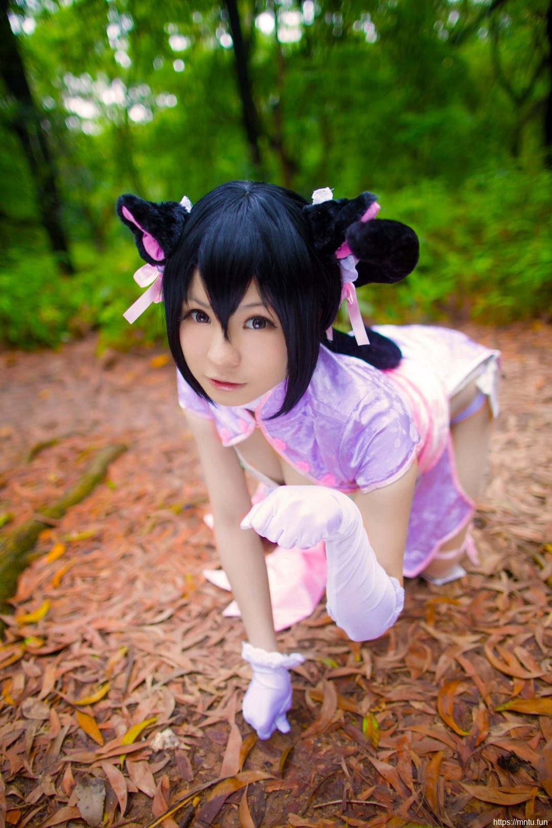 旗袍美女cosplay蕾丝猫白丝袜的性感诱惑