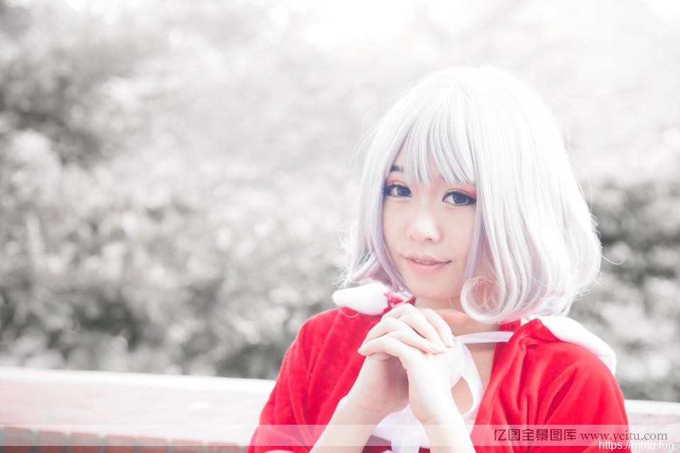圣诞节清纯可爱美眉cosplay庆贺
