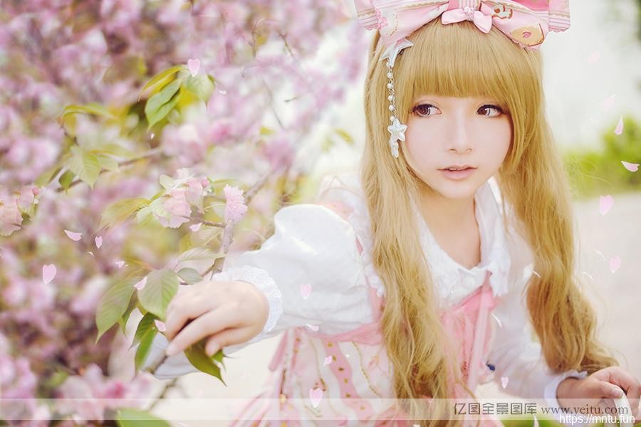 清纯小萝莉樱花下的粉嫩cosplay