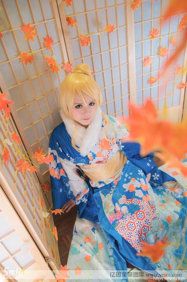 甜美白皙小妹身着和服COSPLAY
