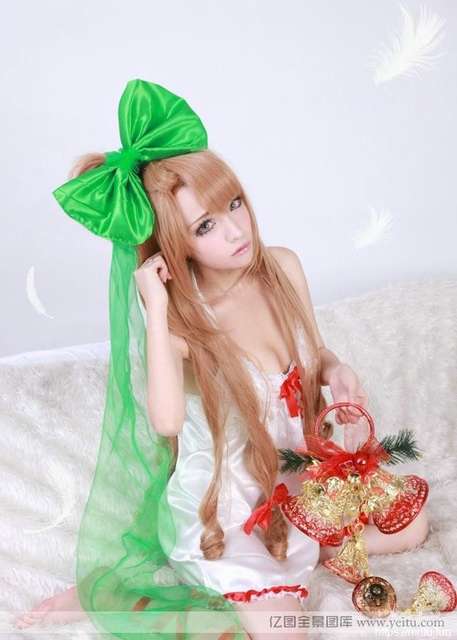 粉嫩清纯美女圣诞节性感cosplay