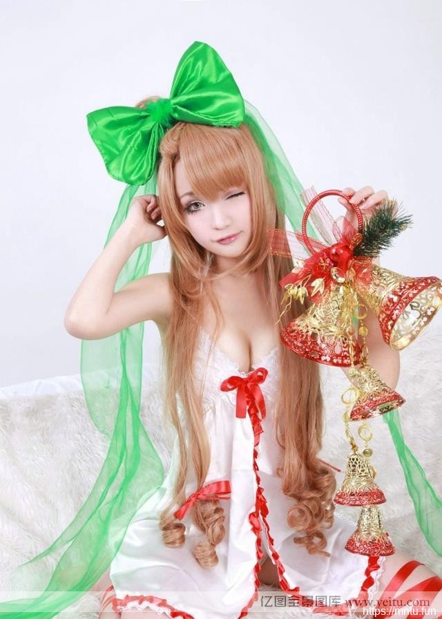 粉嫩清纯美女圣诞节性感cosplay