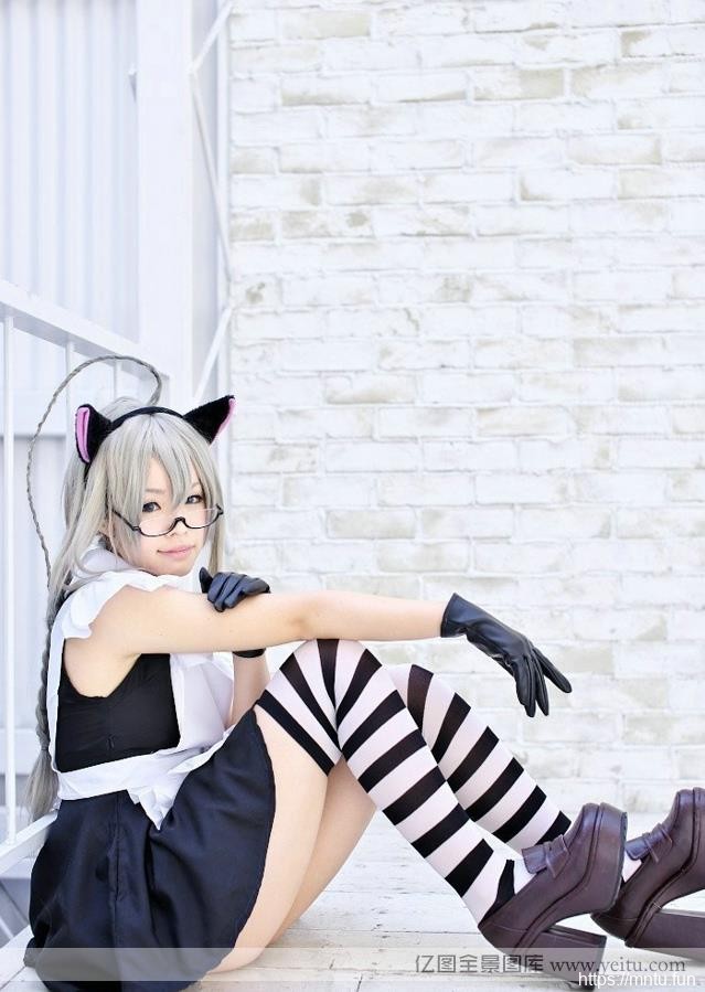 超萌清纯女仆猫耳制服cosplay