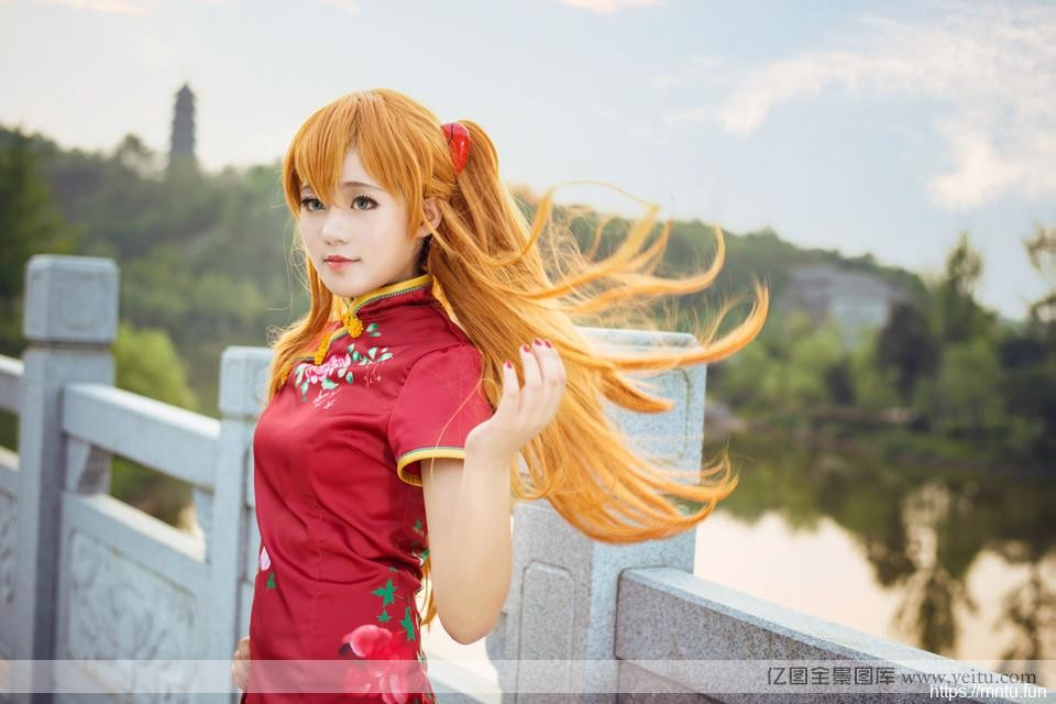 清纯小美女旗袍cosplay新世纪福音战士