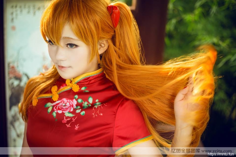 清纯小美女旗袍cosplay新世纪福音战士