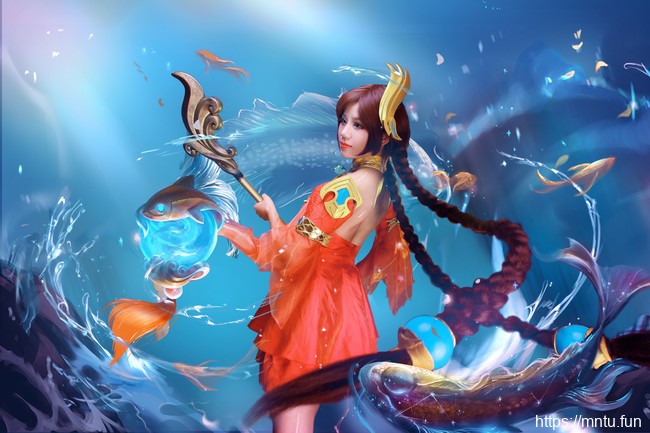 性感美cosplay公主裙女林婴浈COSPLAY王者荣耀沧海之曜大乔