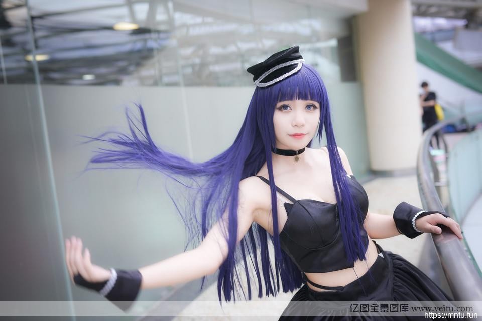 紫色可爱萌白丝长筒袜cosplay美女性感cosplay