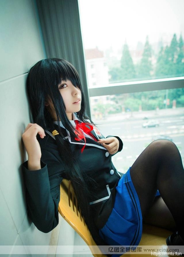 长发学生妹邪恶cosplay子黑丝迷情cosplay