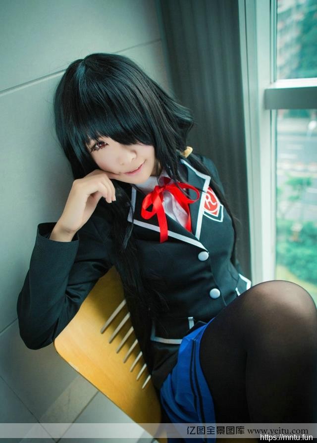 长发学生妹邪恶cosplay子黑丝迷情cosplay