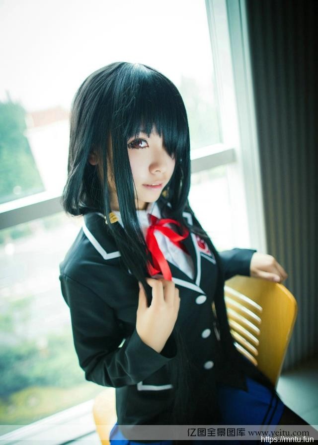长发学生妹邪恶cosplay子黑丝迷情cosplay